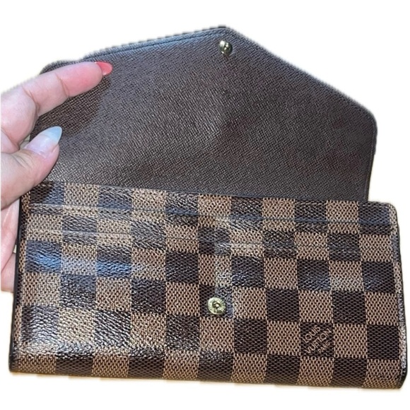 Louis Vuitton Envelope Wallet Long Portefeiulle Sarah Brown Damier - Picture 1 of 16
